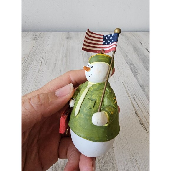 Sandi gore evans snowman ornament patriotic 4th of July God bless America wild b - Picture 9 of 9